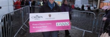 FODC Collect a cheque for £2,000.00 from the  Crown Awards.